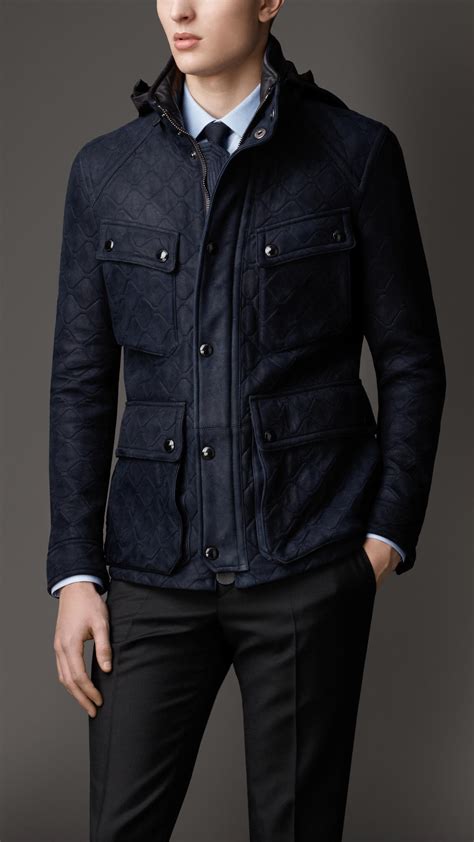 burberry navy suede jacket|burberry quilted jacket.